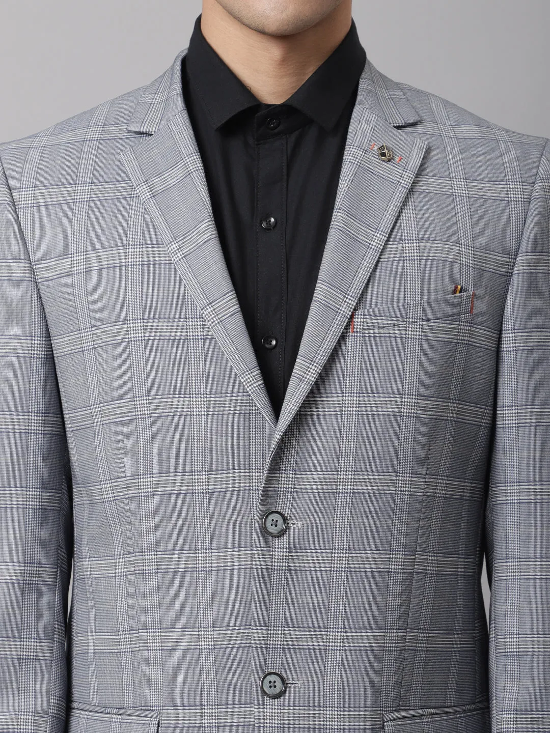 Men Light Grey Formal Blazer