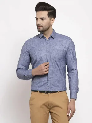 Men's Grey Cotton Solid Button Down Formal Shirts - Taantav