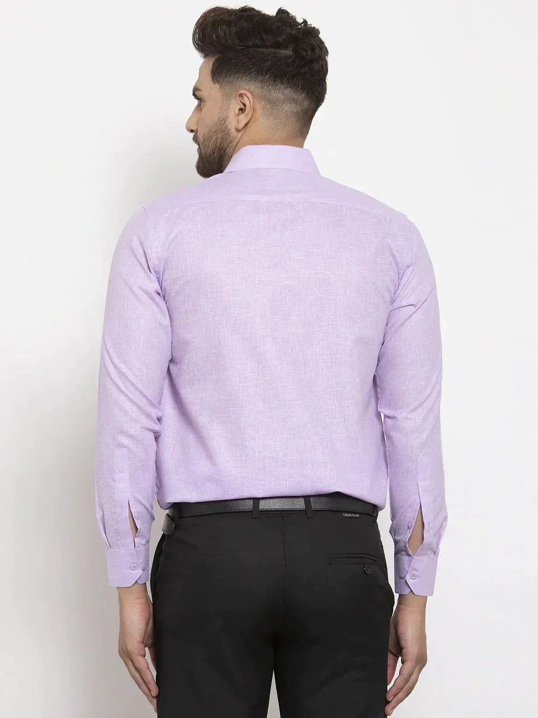 Men's Purple Dobby Solid Formal Shirts - Taantav