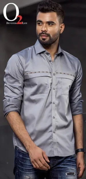 Men’s Solid ASH Formal Shirts