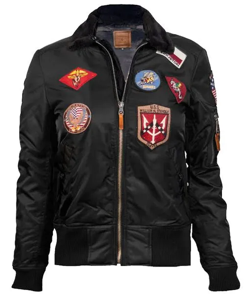 MISS TOP GUN® B-15 FLIGHT BOMBER JACKET WITH PATCHES