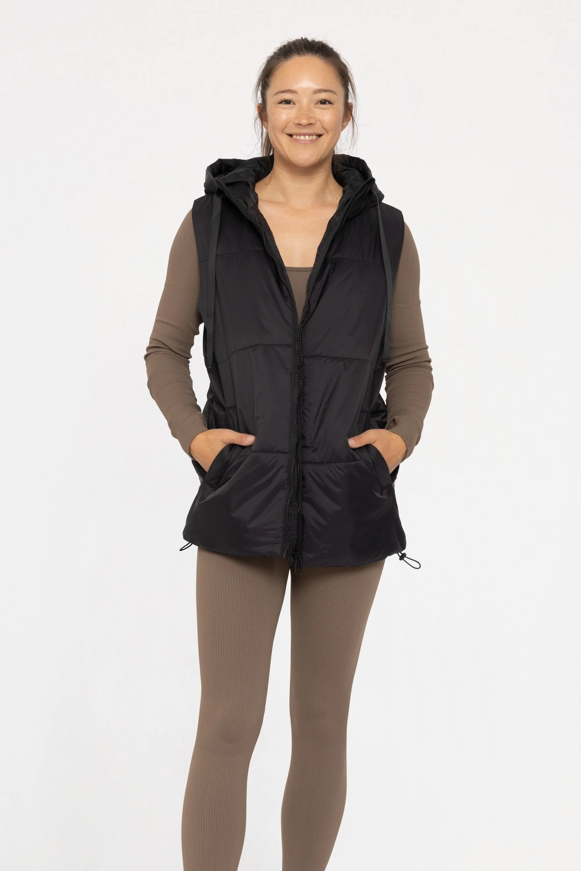 Mono B Hooded Zip Up Puffer Vests - 3 Colors!