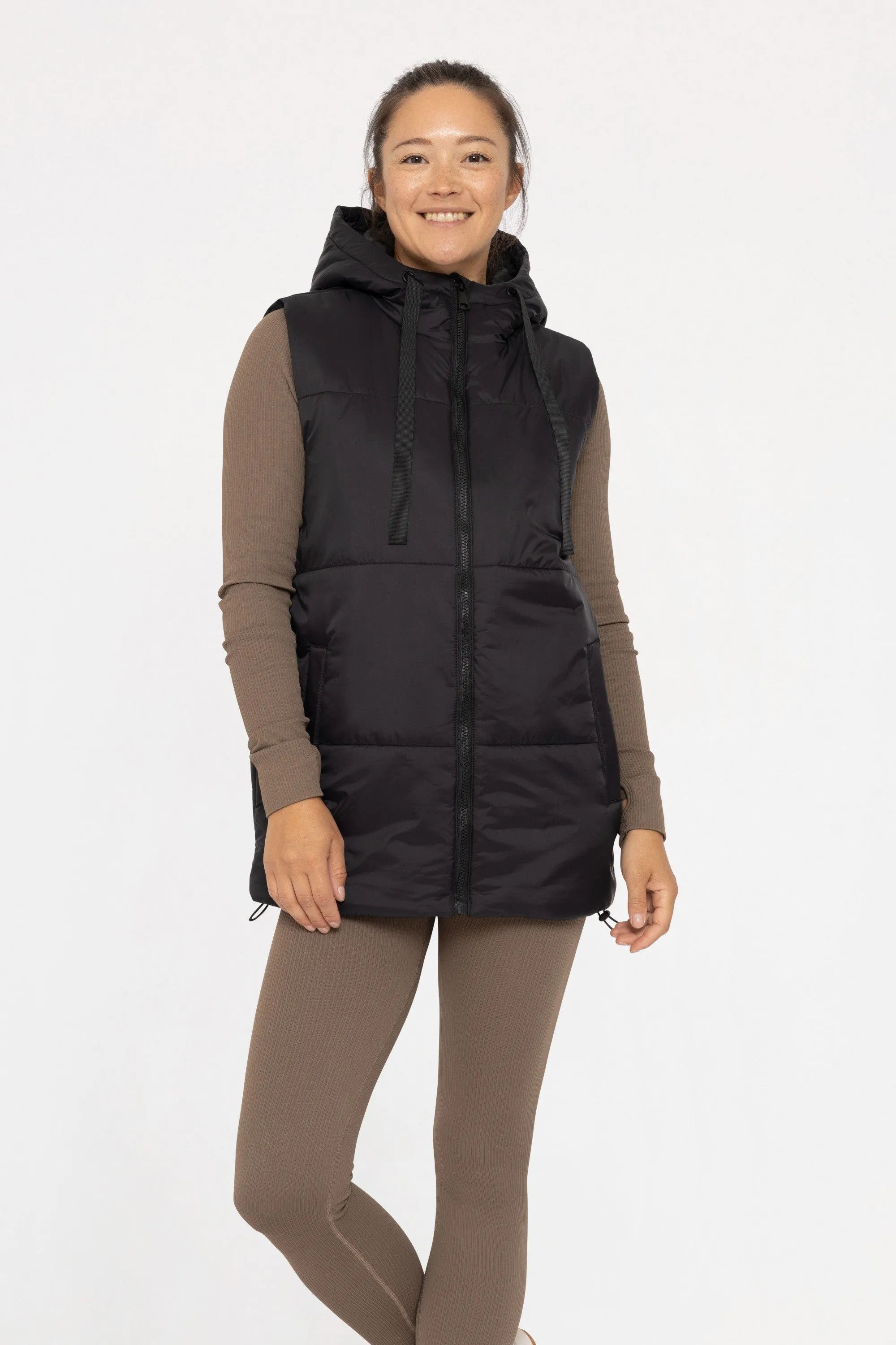 Mono B Hooded Zip Up Puffer Vests - 3 Colors!