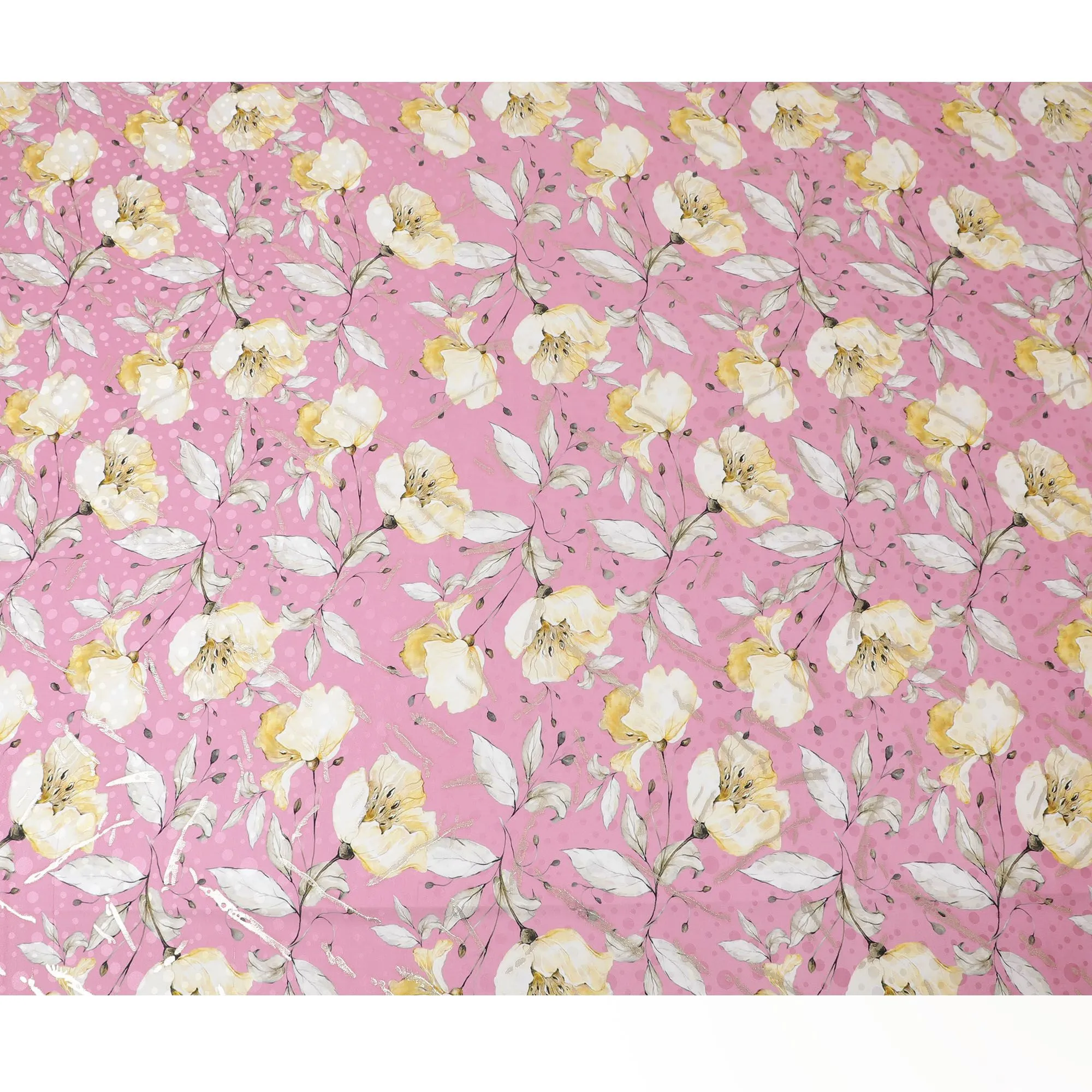 Pink Polka Pure Silk Satin Fabric: Whimsical Charm - D17614