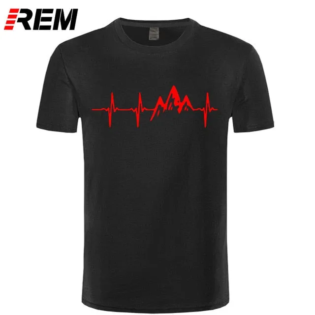 REM Mountain Heartbeat T-Shirt Fashion Funny Birthday 100% Cotton