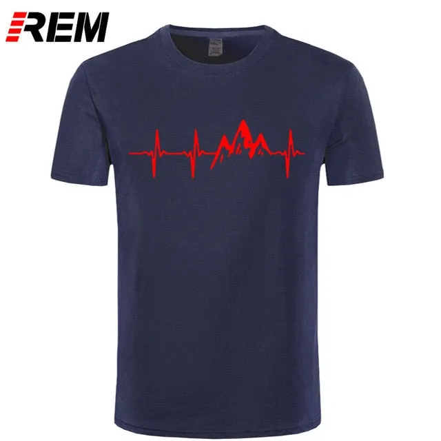 REM Mountain Heartbeat T-Shirt Fashion Funny Birthday 100% Cotton