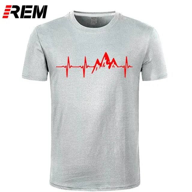 REM Mountain Heartbeat T-Shirt Fashion Funny Birthday 100% Cotton