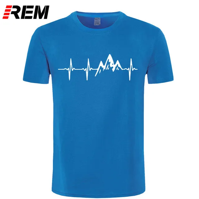 REM Mountain Heartbeat T-Shirt Fashion Funny Birthday 100% Cotton