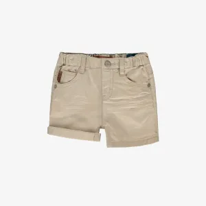 Short beige pâle en twill lyocell, bébé || Pale beige shorts in twill lyocell, baby