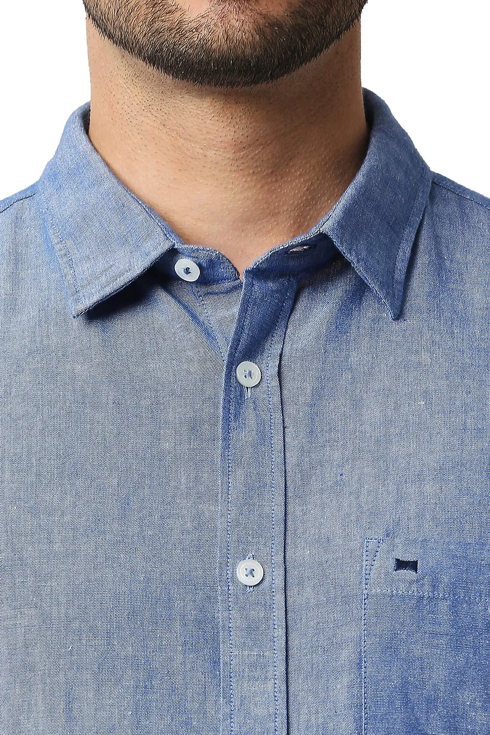 Slim Fit Cotton Linen Halfsleeves Shirt