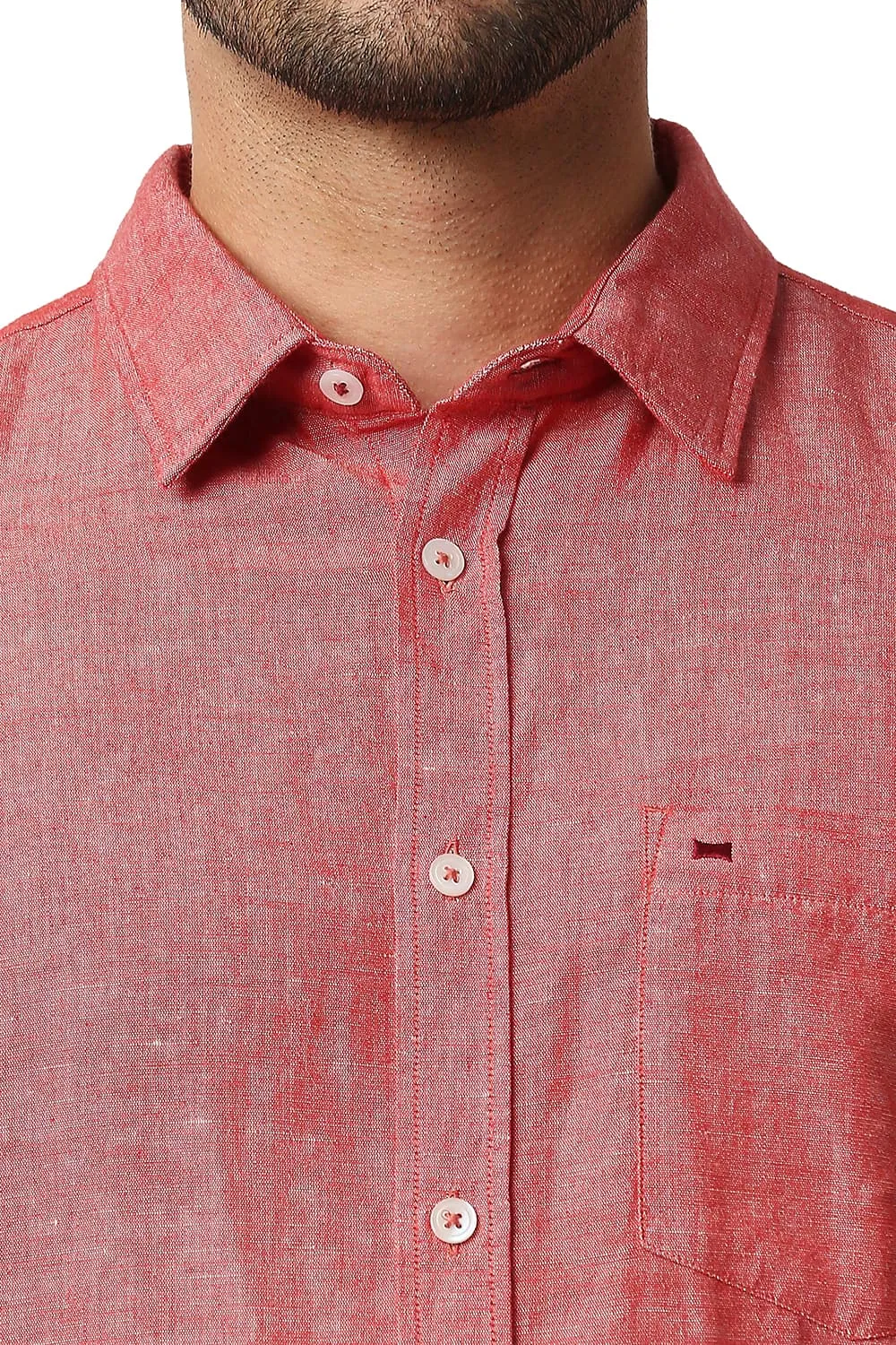 Slim Fit Cotton Linen Halfsleeves Shirt