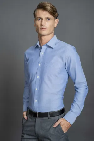 Slim Fit Long sleeves-Formal Shirts-Blue