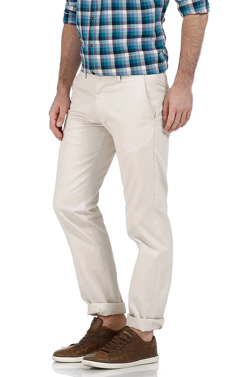 Slim Fit Weave Ribbed Trousers