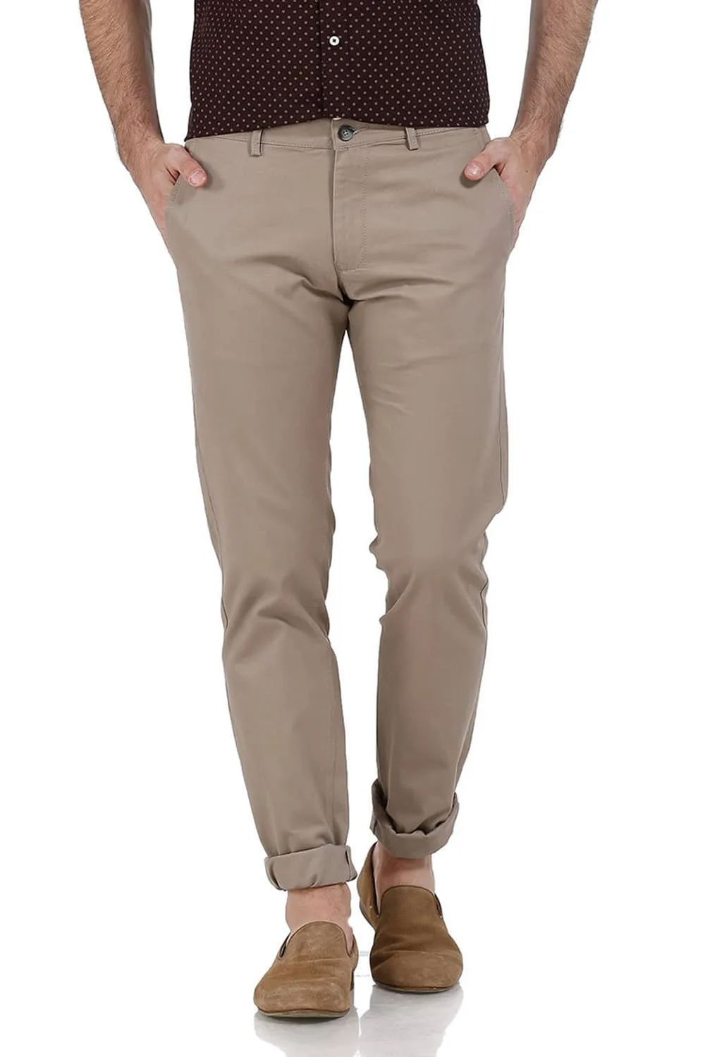 Slim Fit Weave Ribbed Trousers