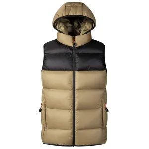 Stitching Solid/Two Tone Hooded Waterproof Male Puffer Vest (4 colors)