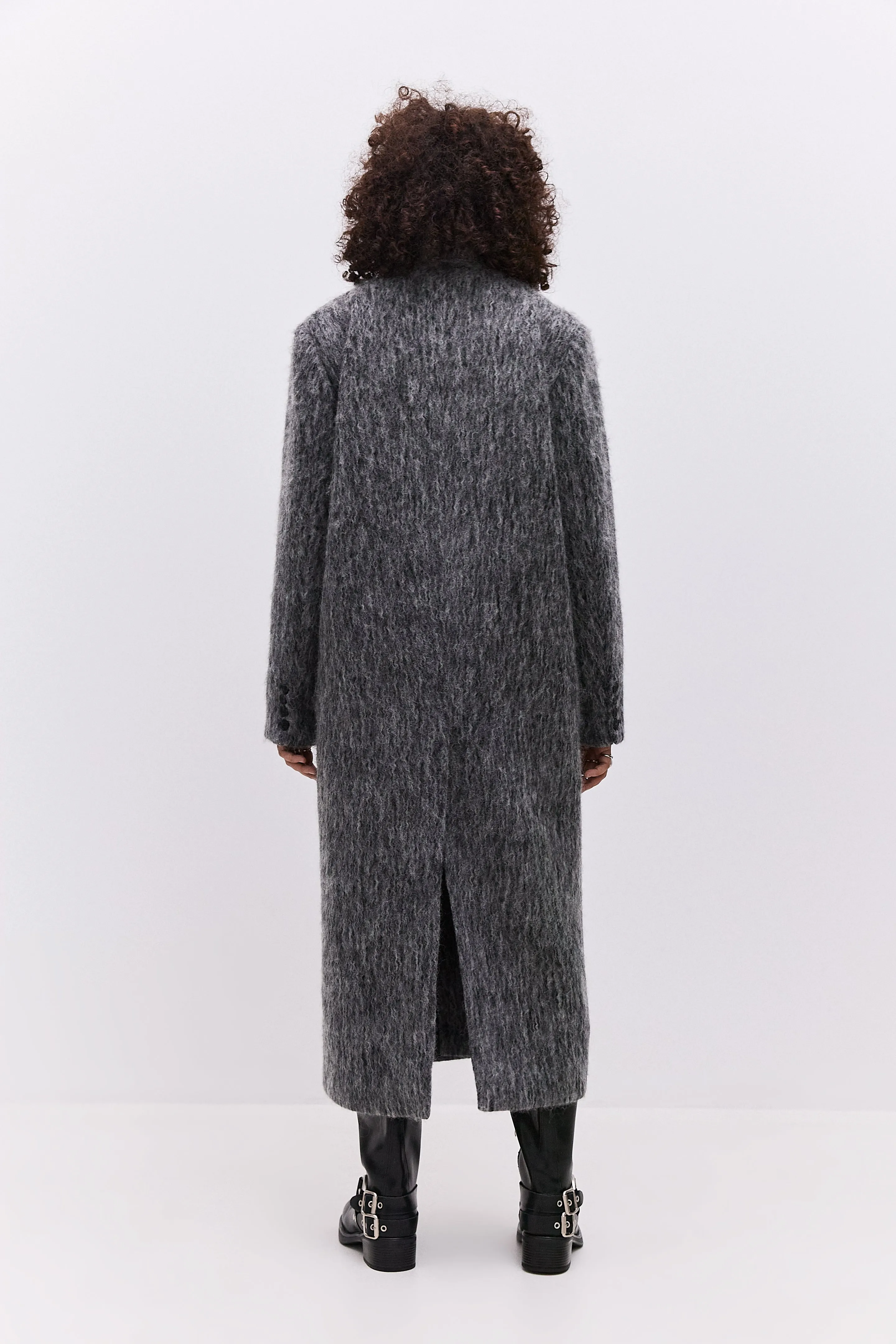 Trendy Oversized Gray Wool Coat Eira