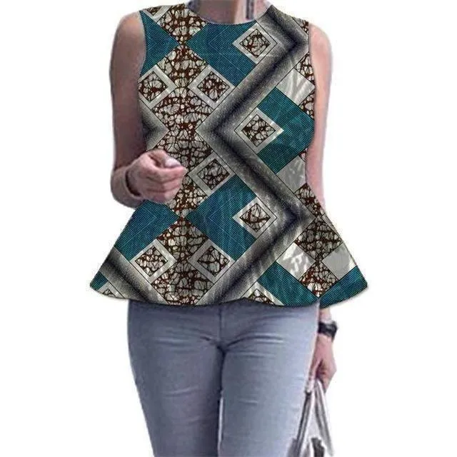 Women Dashiki Tops, Sleeveless African Women Tops, African Women Clothing