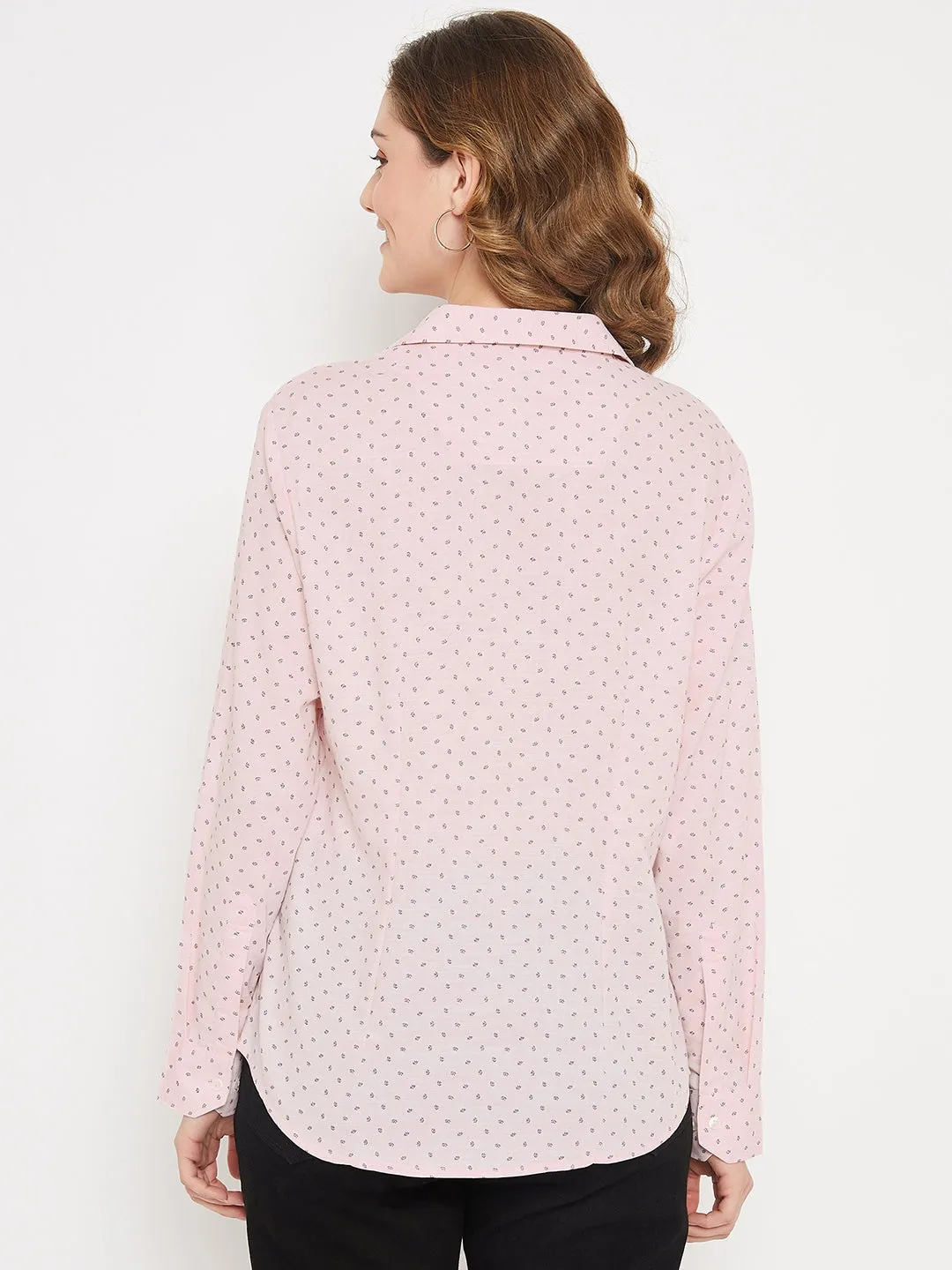 Women's Formal  Pink Regular Full Sleeve  Shirt